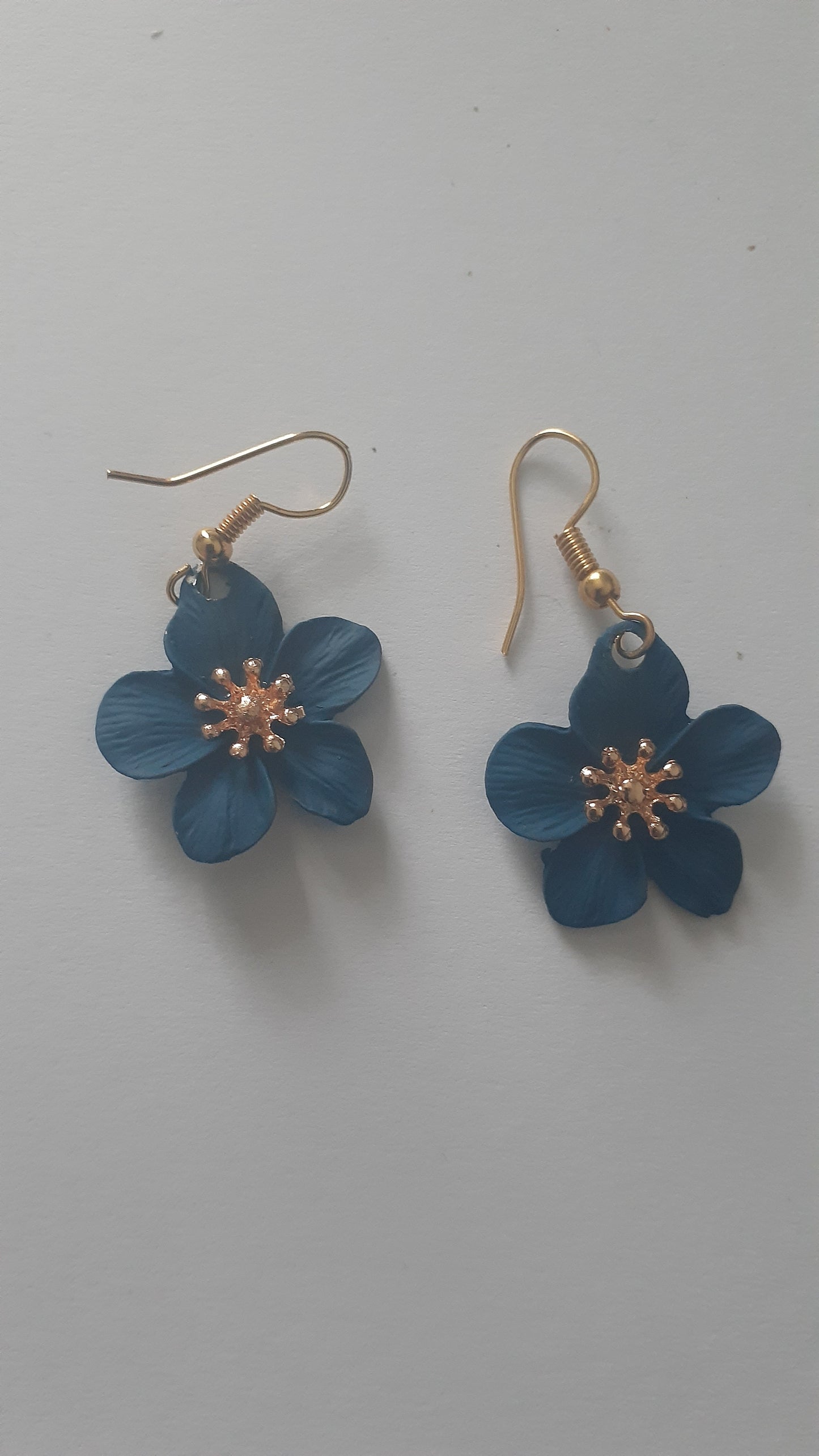 Fun Flower Ceramic Drop Earrings Blue - Pacific Collection