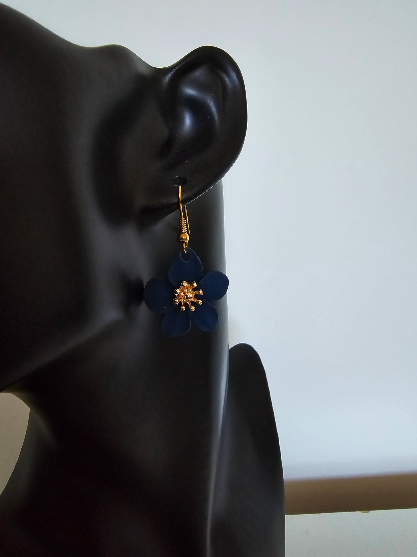 Fun Flower Ceramic Drop Earrings Blue - Pacific Collection