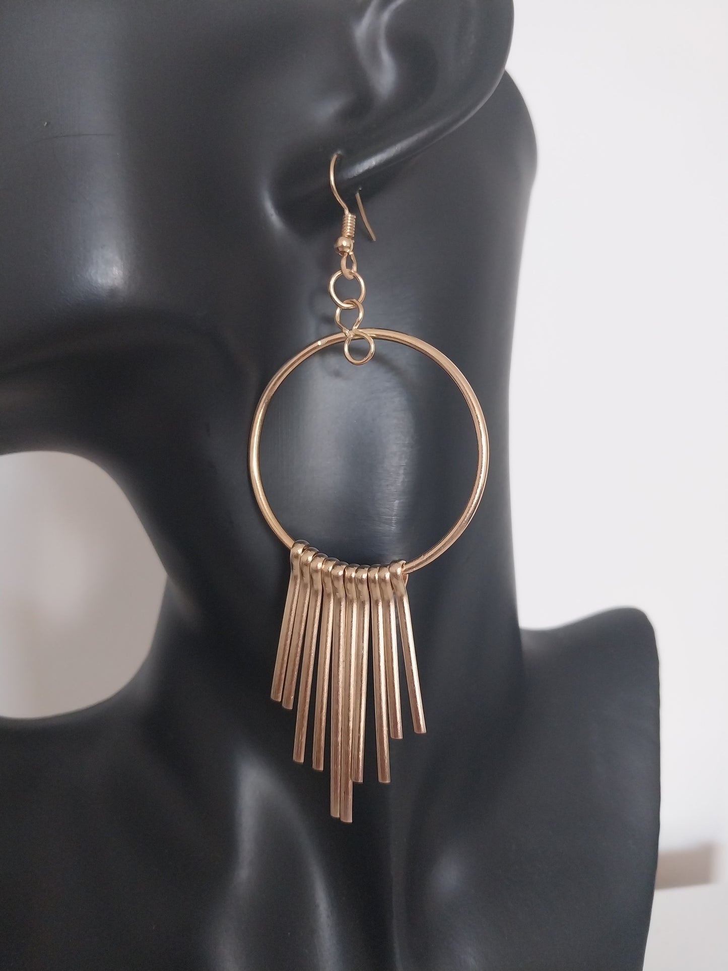 Fun Gold Line Earring (Popular) - Large Gold Drop Collection