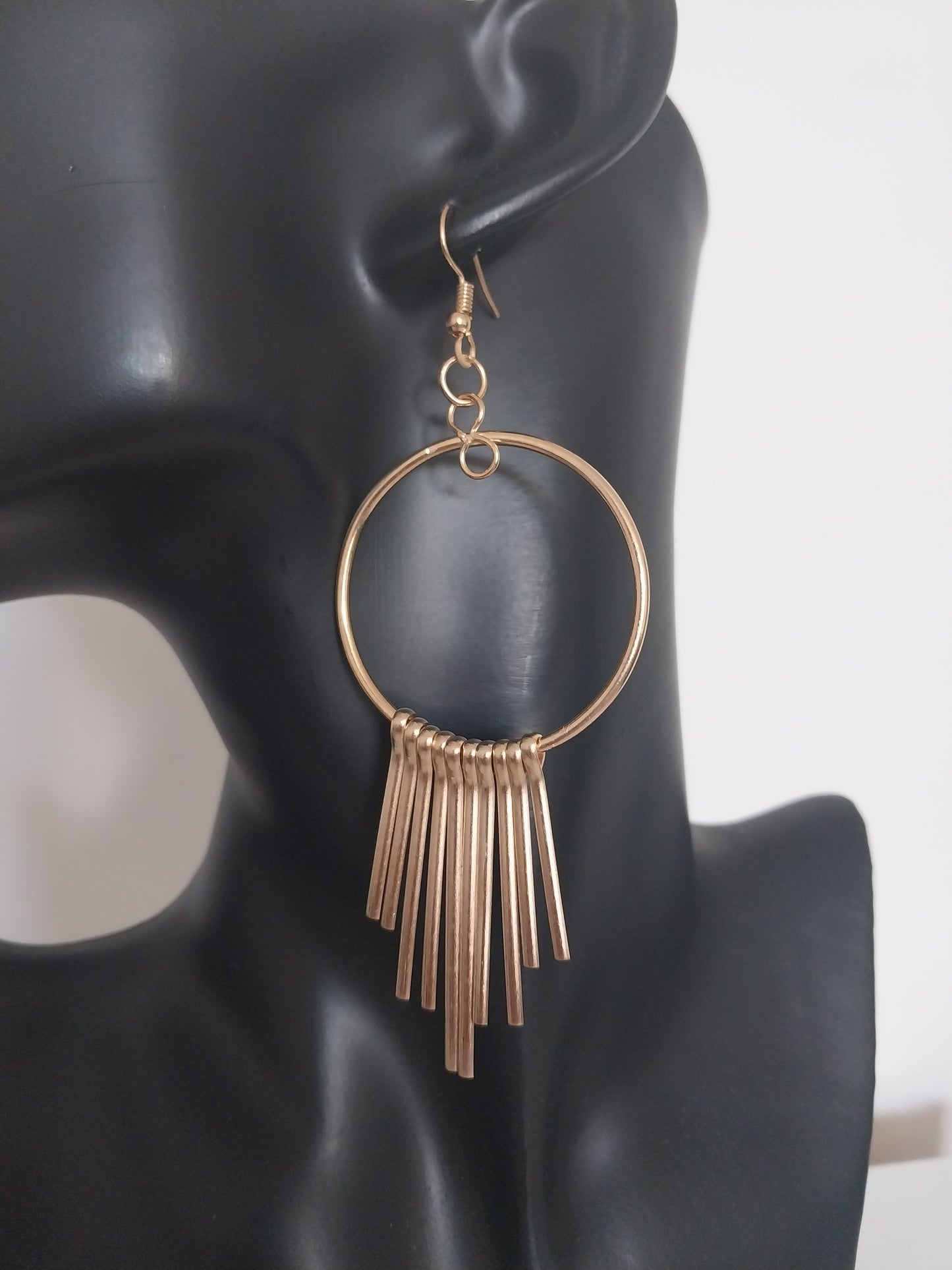 Fun Gold Line Earring (Popular) - Large Gold Drop Collection