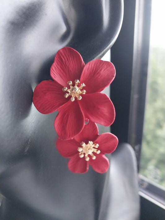 Lovely Red Double Flower with Gold Pistill