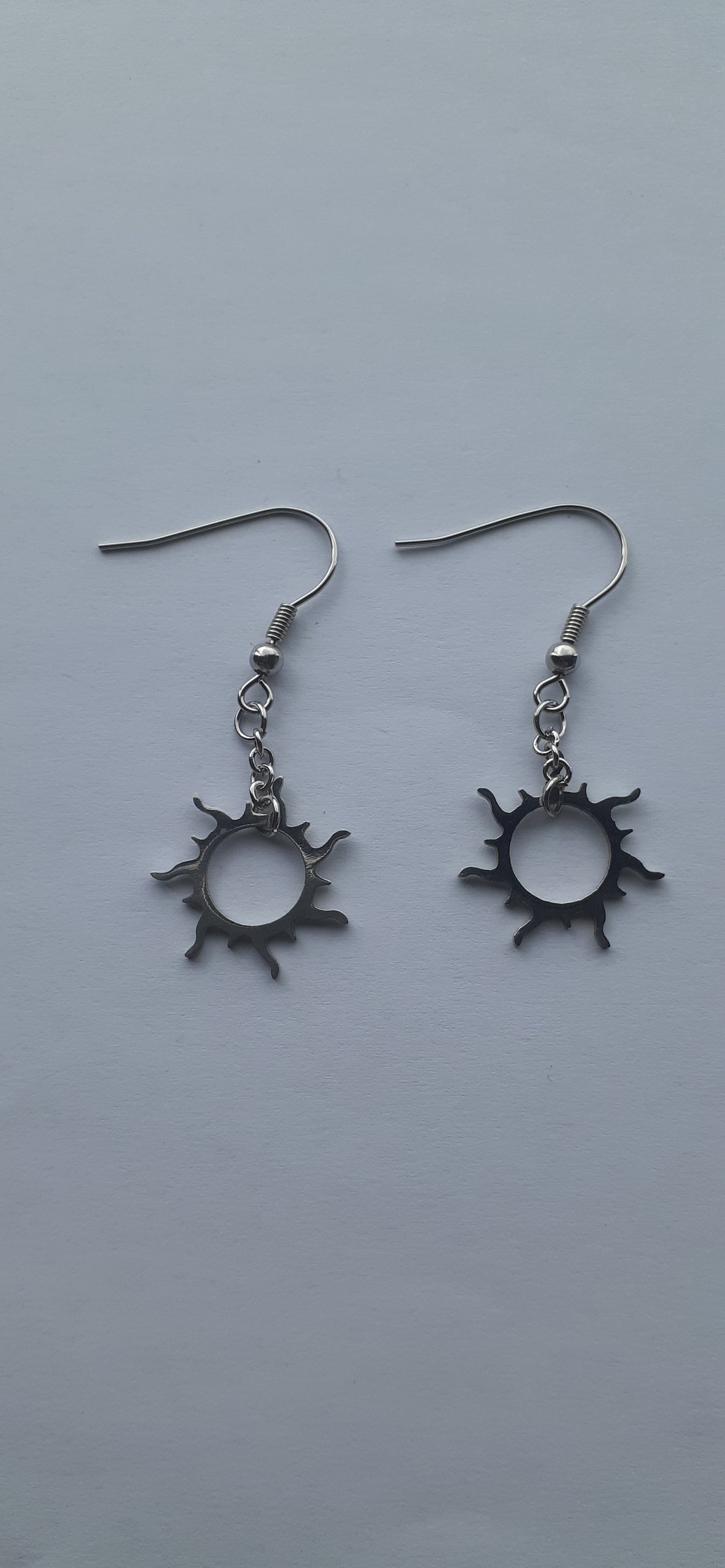 Stainless Steel Flaming Sun Earrings