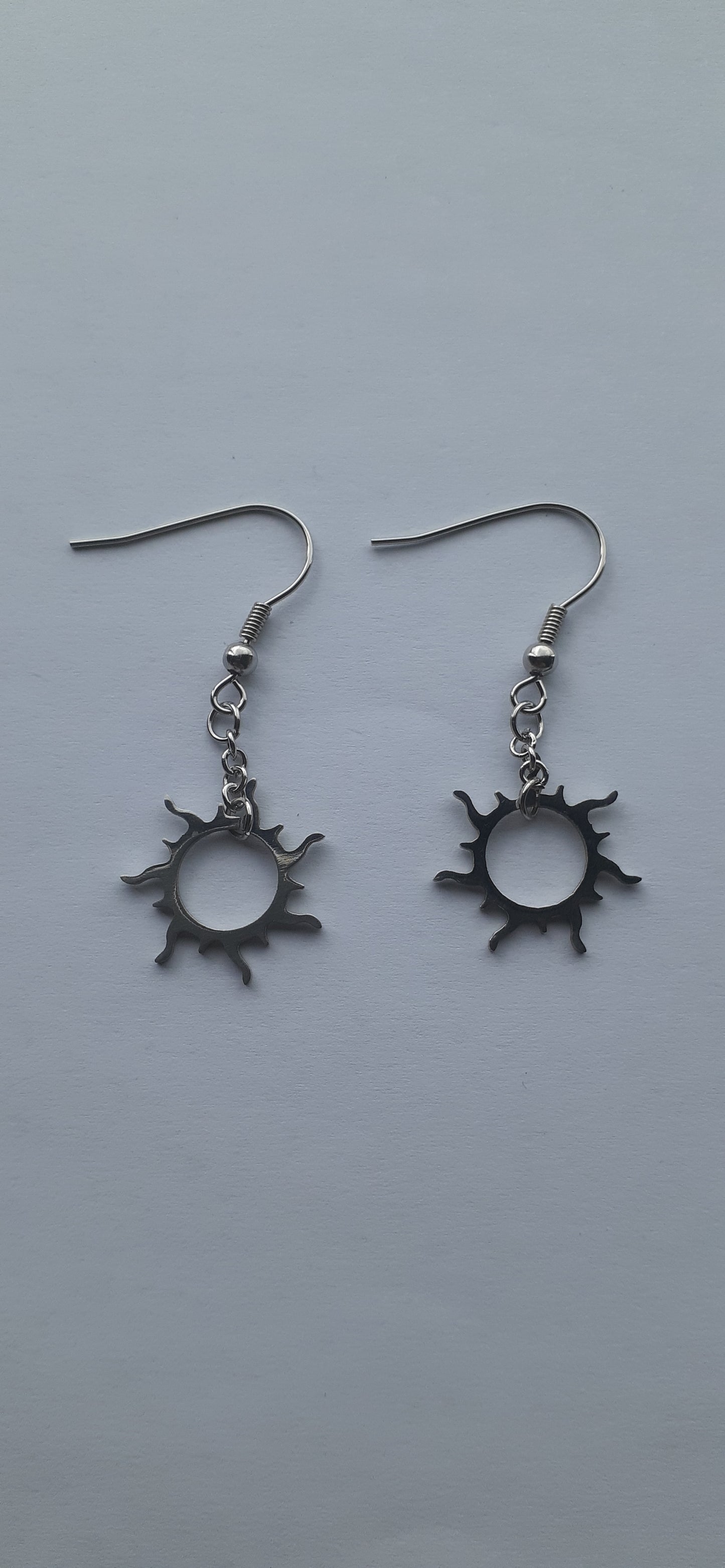 Stainless Steel Flaming Sun Earrings